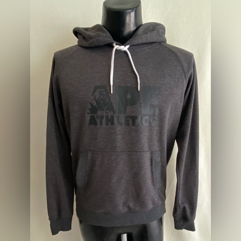 Ape Athletics Hoodie Adult Medium Charcoal Scuba Neck Long Sleeve Heavyweight #